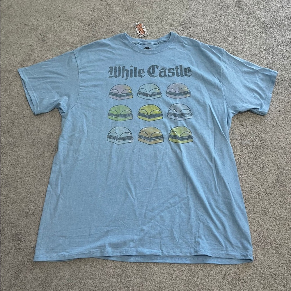 Mens t shirt light blue white castle new w tags sz XL